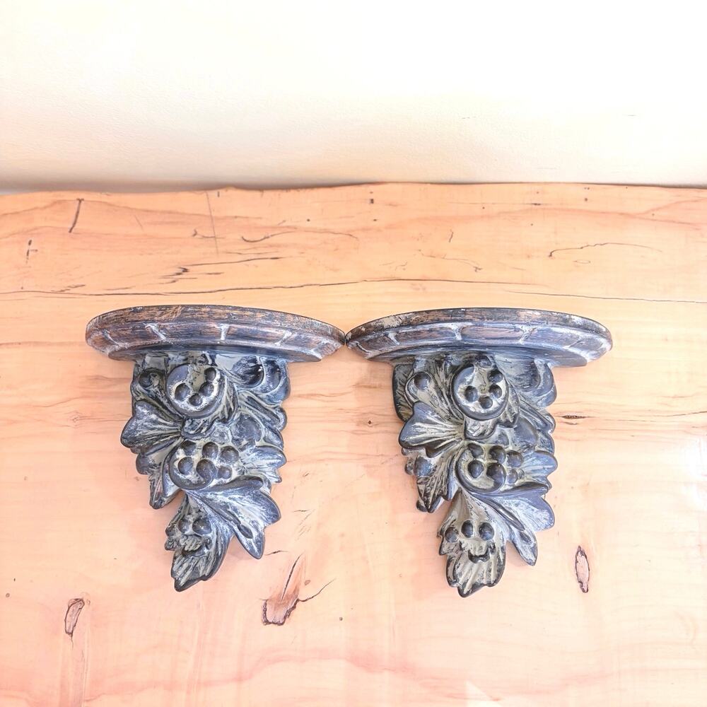 Vtg Classical Acanthus Leaf Wall Scone Display Shelf Corbel Shelves Baroque